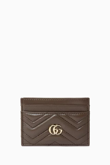GG Marmont Card Case in Matelassé Chevron Leather