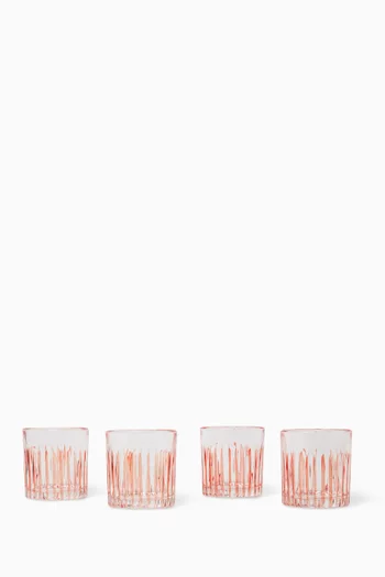 Striped Crystal Tumbler Glasses, Set of 4