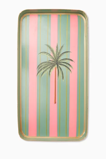 Seaside Hand-painted Tray in Iron