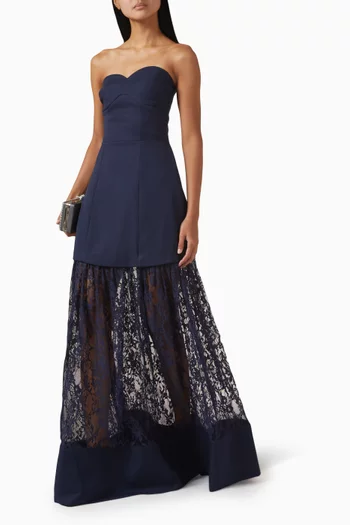 Saphine Gown in Crepe & Lace