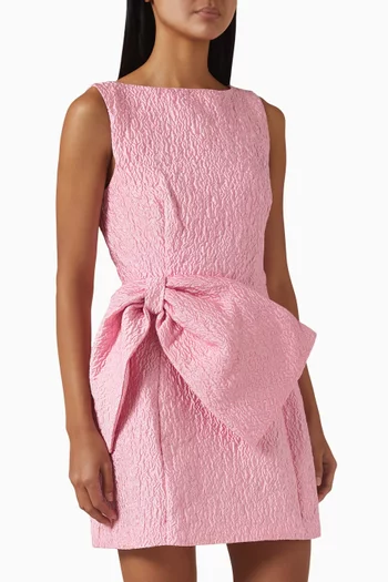 Briallen Jacquard Bow Mini Dress