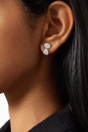 Cushion Drop Earrings in Sterling Silver