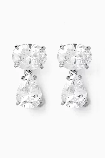 Cushion Drop Earrings in Sterling Silver