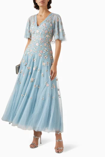 Mayflower Ditsy Cape Gown