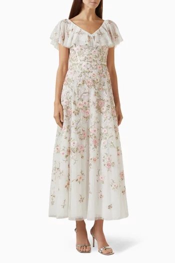 Eden Rose V-neck Gown in Tulle