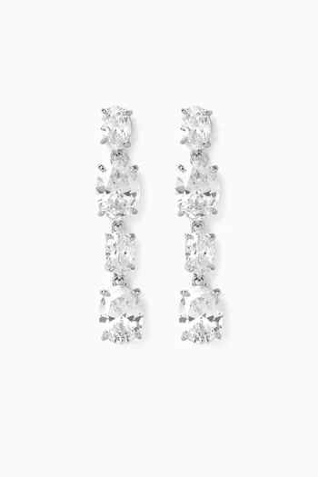 Oval Drop Earrings in Sterling Silver