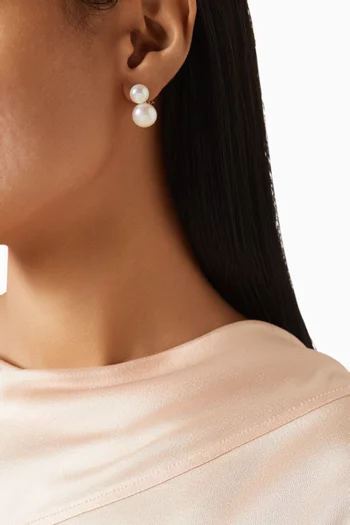 Bianca Pearl Drop Earrings in 14kt Gold Vermeil