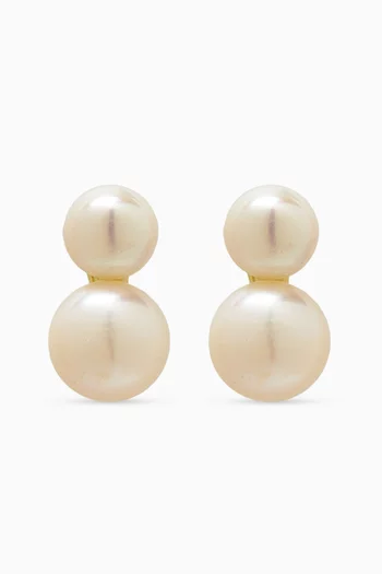 Bianca Pearl Drop Earrings in 14kt Gold Vermeil