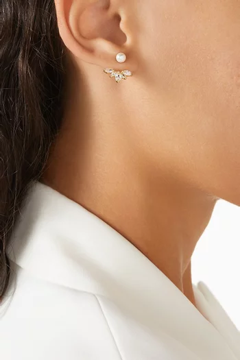 Marquise Ear Jacket Earrings in 14kt Gold Vermeil