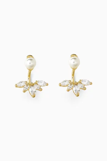 Marquise Ear Jacket Earrings in 14kt Gold Vermeil