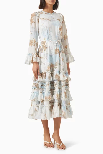 Wisteria Belted Gown in Chiffon