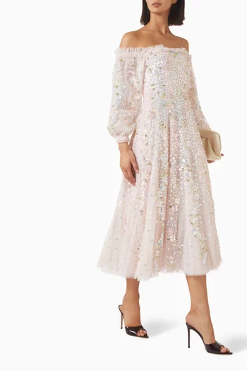 Confetti Gloss Off-shoulder Ballerina Dress