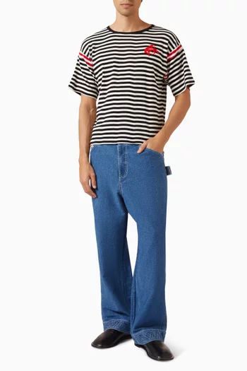 Stripe Training T-shirt in Rib-knit
