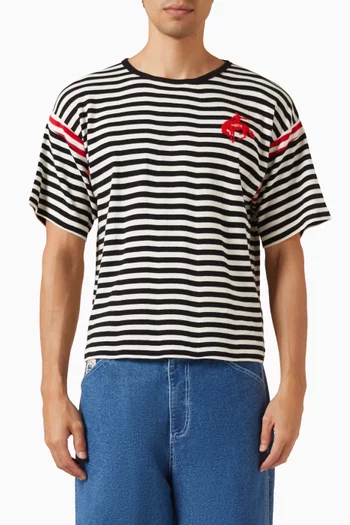 Stripe Training T-shirt in Rib-knit