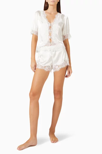 Adele Lace Pyjama Set in Satin