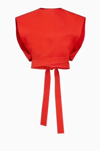 Belted Top in Cotton-gabardine