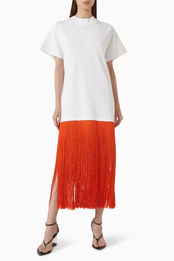 Fringed T-shirt in Cotton-jersey