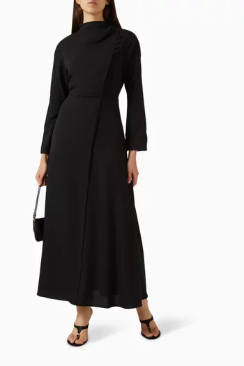 Draped Bodice Maxi Dress in Crepe