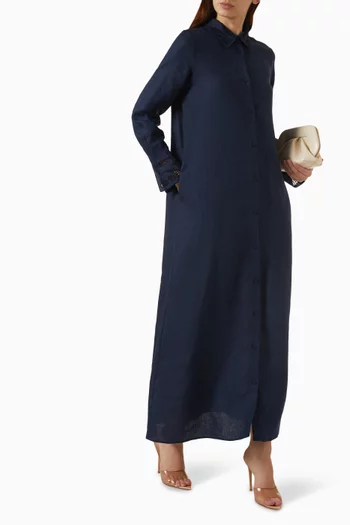 Belted Shirtdress in Linen
