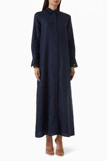 Belted Shirtdress in Linen