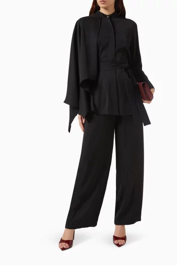 Draped Button-up Co-ord Set in Crepe