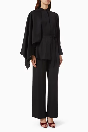 Draped Button-up Co-ord Set in Crepe