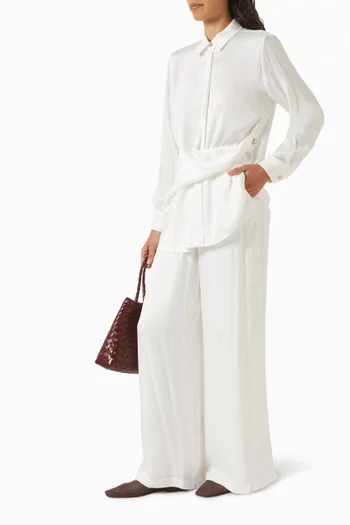 Draped Co-ord Set in Stone-washed Silk