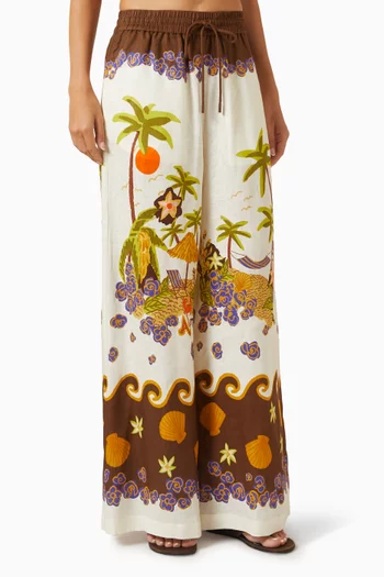 Island Cove Wide-leg Pants in Linen
