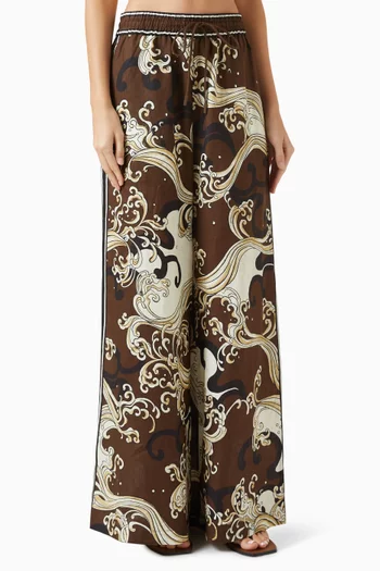 Otis Wave-print Pants in Linen