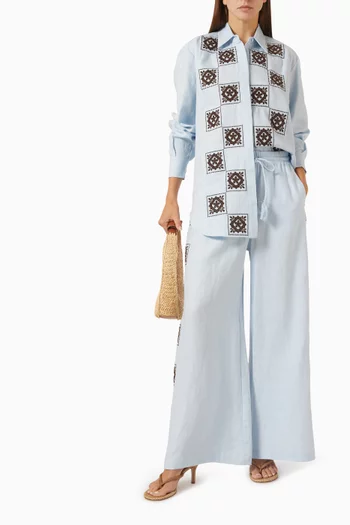 Grace Embroidered Shirt in Linen