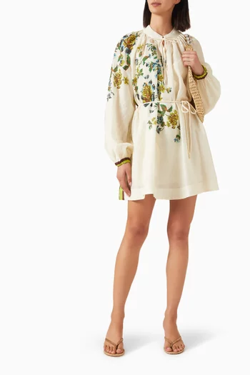 Phyllis Mini Dress in Ramie