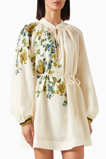 Phyllis Mini Dress in Ramie