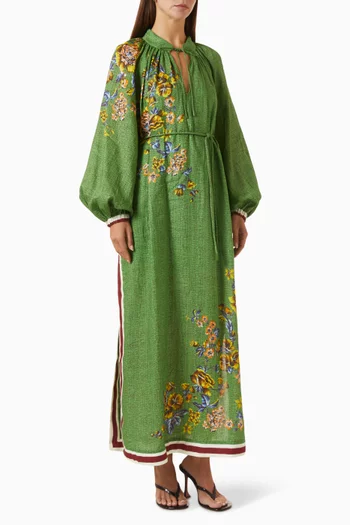 Phyllis Midi Dress in Ramie