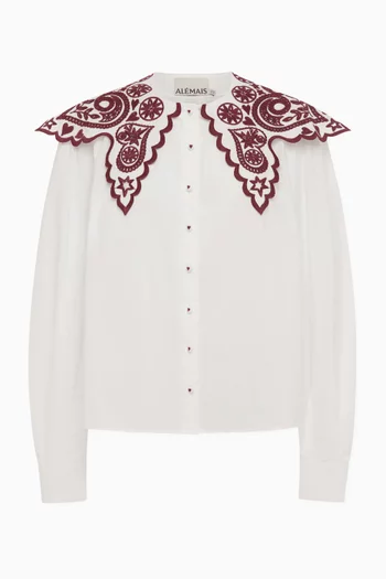 Bobby Embroidered Shirt in Cotton-poplin