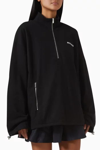 Zip Sweatshirt in Cotton Fleece
