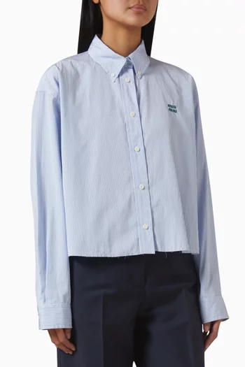 Micro Pinstripe Shirt in Cotton Poplin