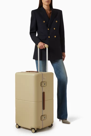 Checked Trunk Suitcase