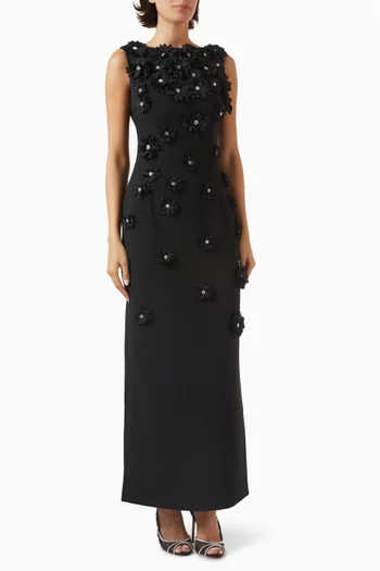 Dali Floral Appliqué Maxi Dress