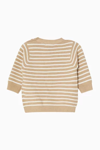 Easter Friends Striped Sweater in Cotton & Wool