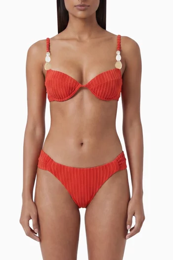 Perla Bead-detail Bikini Top