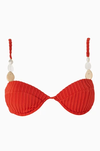 Perla Bead-detail Bikini Top