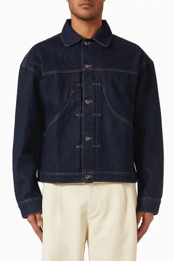 Curved-pocket Jacket in Denim