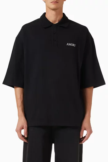 Logo Oversized Polo T-shirt in Cotton
