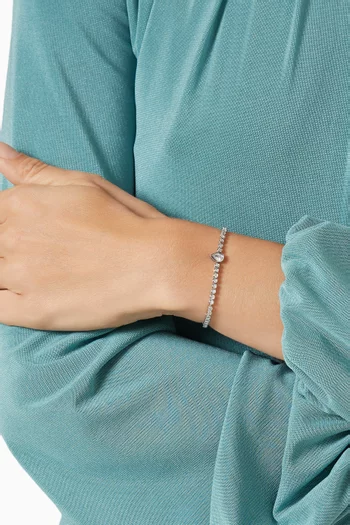 سوار تنس بحلي مستديرة مرصعة بأحجار زركونيا نحاس مطلي نحاس مطلي روديوم