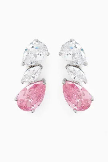 Pear Marquise Diagonal Drop Earrings