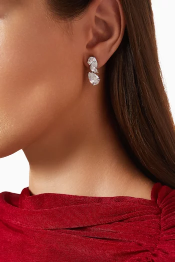 Pear Marquise Diagonal Drop Earrings