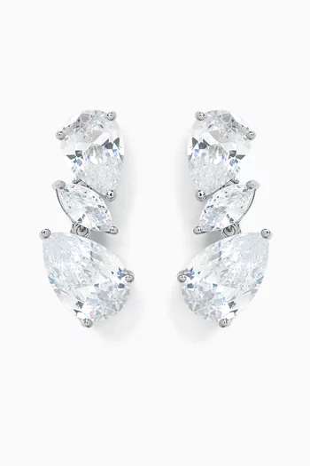 Pear Marquise Diagonal Drop Earrings
