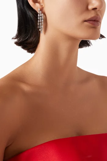 أقراط بشرّابات مرصعة بأحجار زركونيا بأشكال كمثرى ومستطيلة نحاس مطلي روديوم