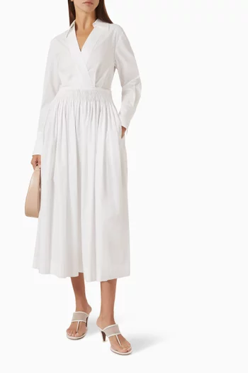 Kathe Midi Dress in Cotton-poplin