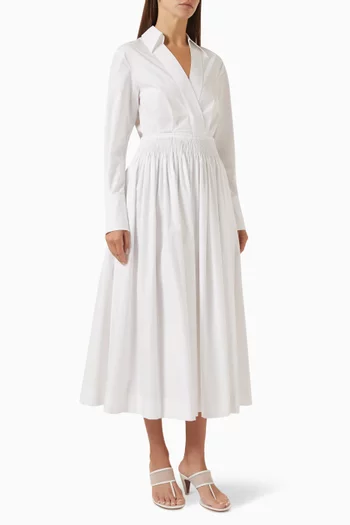 Kathe Midi Dress in Cotton-poplin